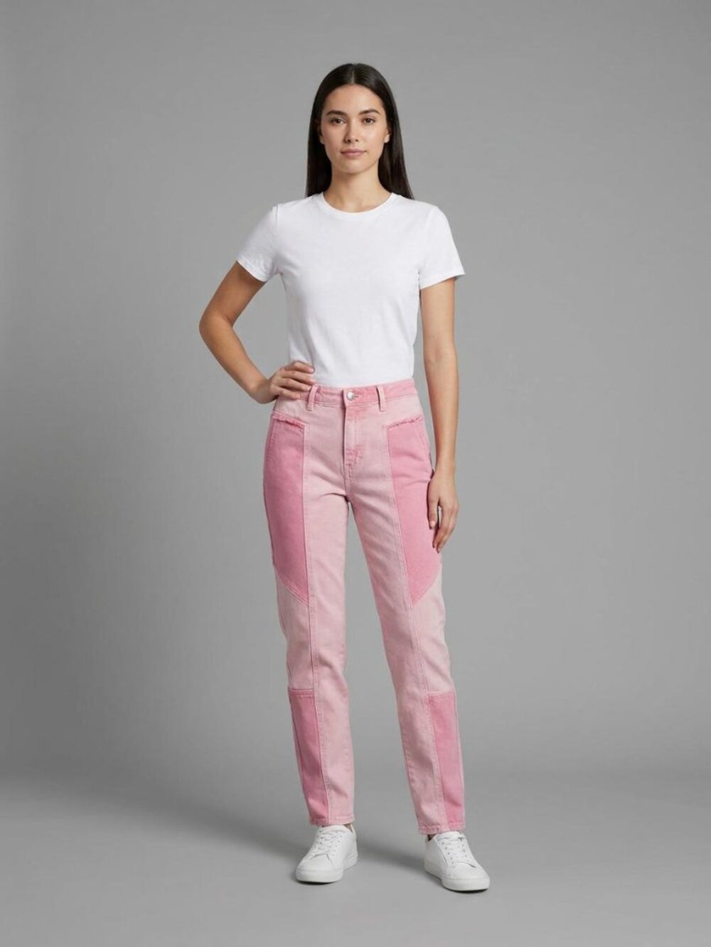 IRO Paris Tigra Pink Colorblock High-Waist Jeans Size US 8 (EU 40) NWOT $400